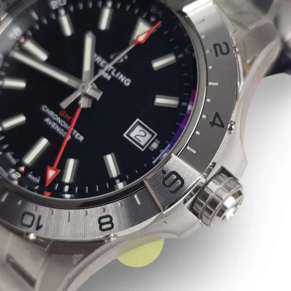 Breitling Avenger GMT 44 Black Dial Steel Mens Watch A32320101B1A1 Brand New Box